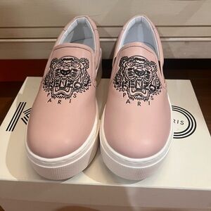 Kenzo Blush Pink Tiger Slip-Ons